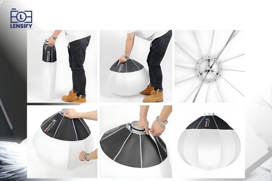 Các bước sử dụng Softbox Triopo KQ-65 vô cùng đơn giản.